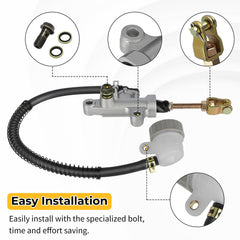 M MATI rear brake master cylinder materials showcase durable finish.