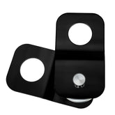 M MATI snatch block side view showing rugged black finish for heavy towing