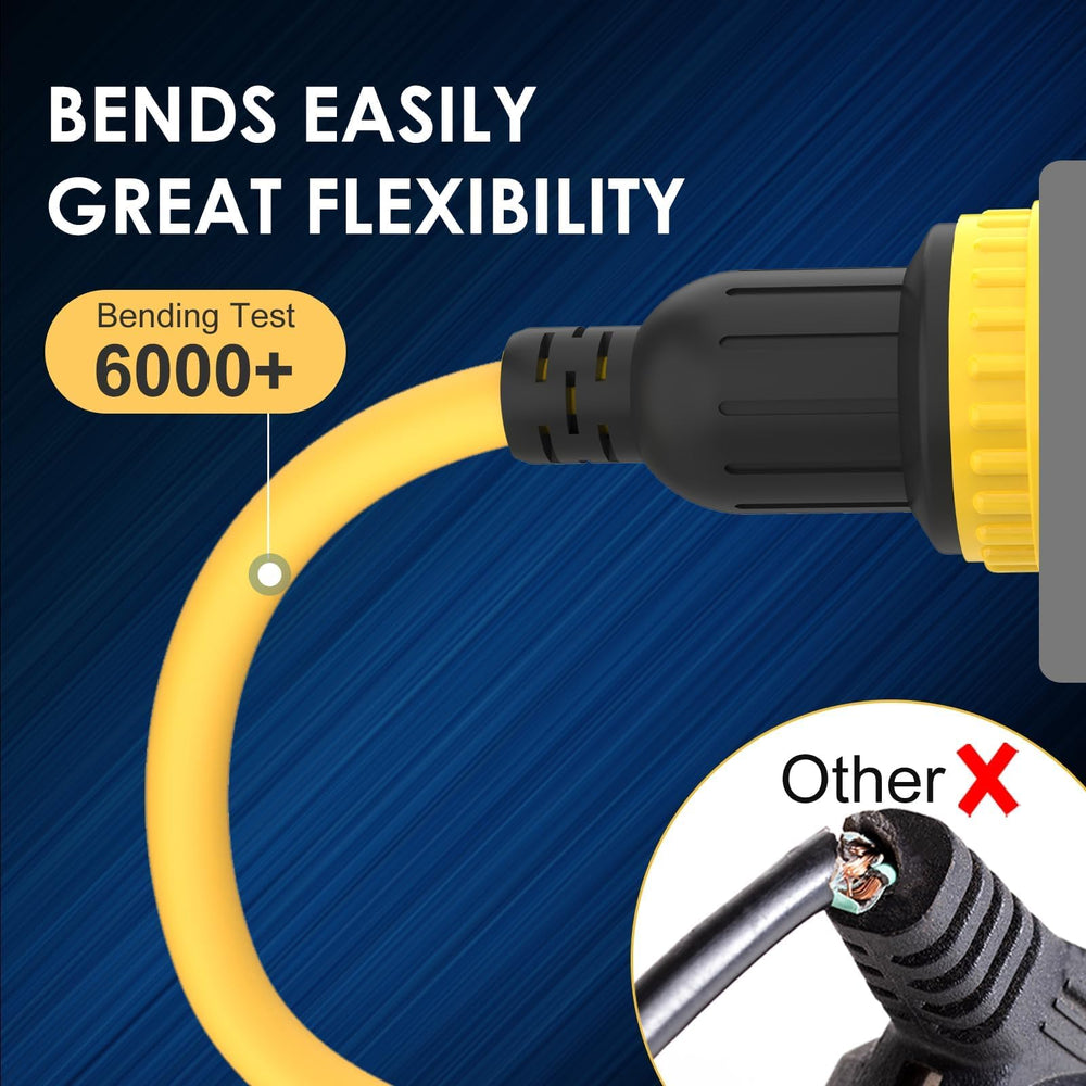 Durable copper wiring and flame-resistant sleeve in M1A2 adapter.