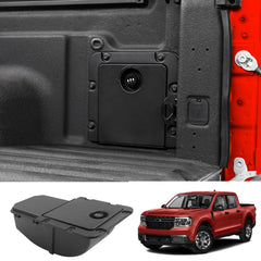 Mabett bed cargo bin on left side fits Maverick XL for organized storage.