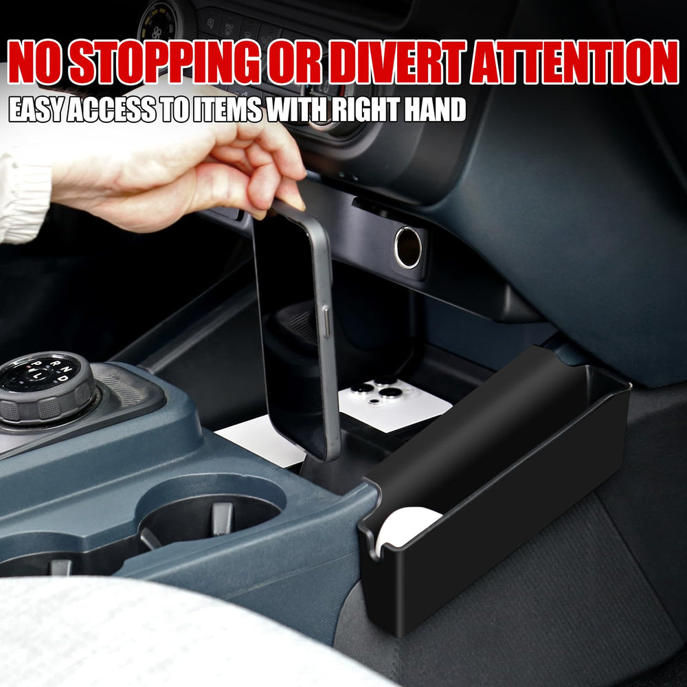Mabett gear and small-item organizer supports safe, unobtrusive storage near the shifter.
