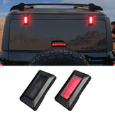 Mabett LED rear window light on Bronco hinge close-up, OEM-like fit and clear signaling.