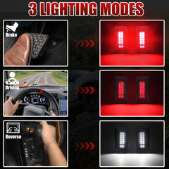 Reverse mode shows bright white light to aid reversing maneuvers on Bronco.
