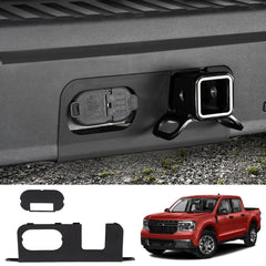 Mabett rear bumper cover plate for Maverick close-up showing hitch surround protection