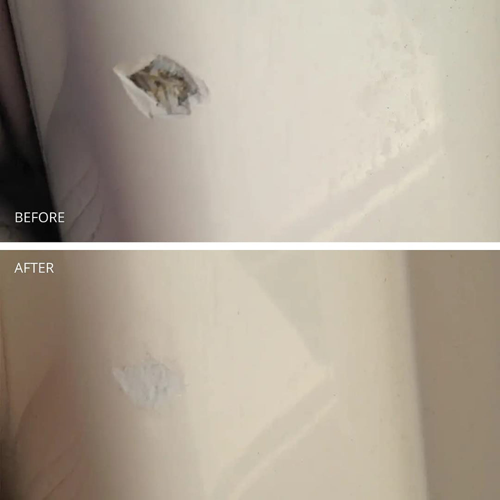 Close-up of MagicEzy glossy, durable finish post repair