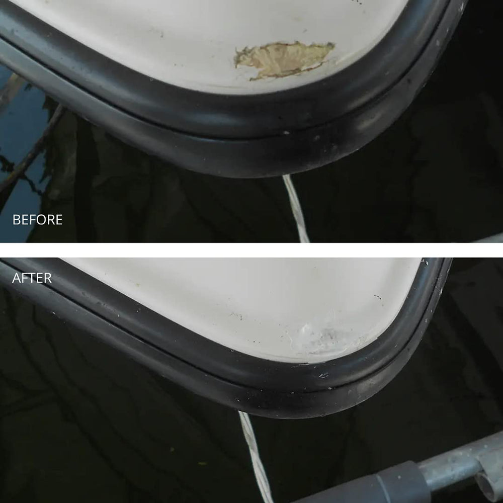 Repair on hull chip with MagicEzy demonstrating strong adhesion