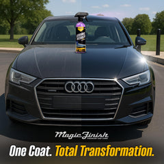 Magic Finish Ceramic Detailer showroom-gloss on body panels after quick detailing.