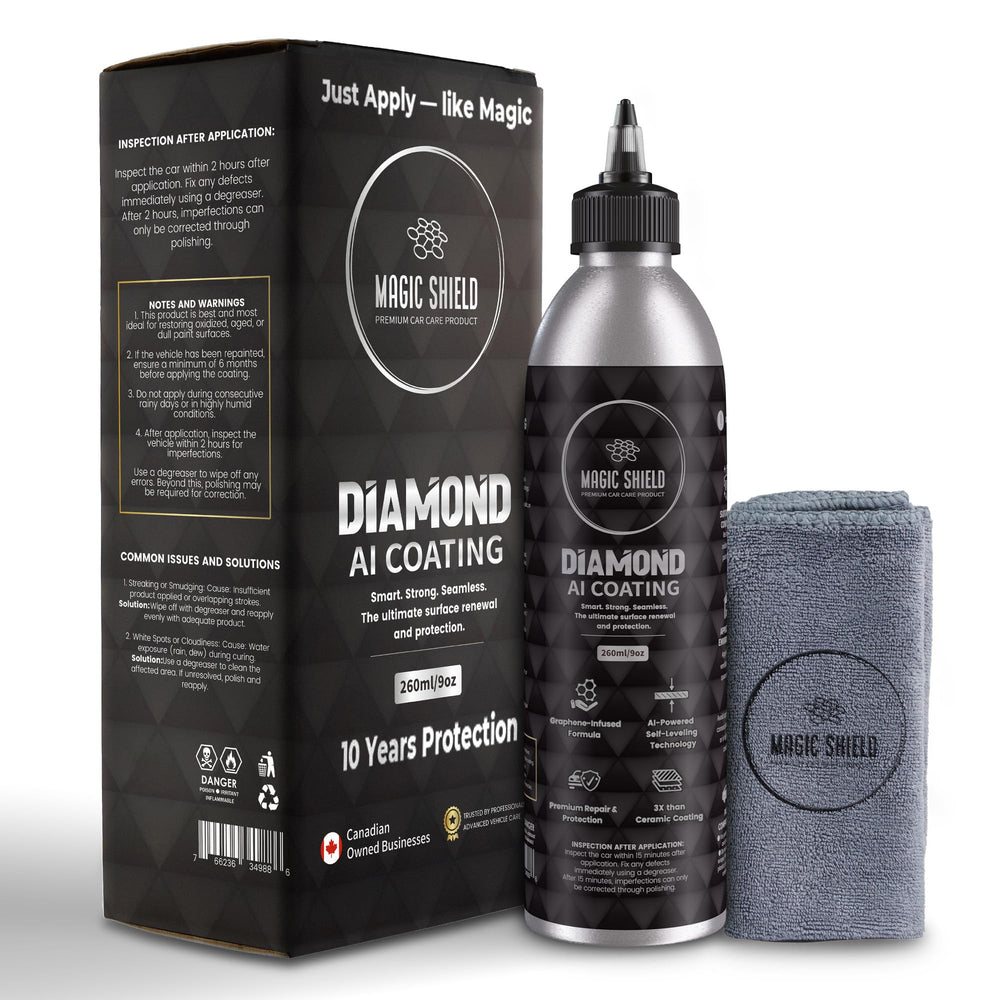 Magic Shield Diamond AI Coating bottle front shows premium protection for your finish