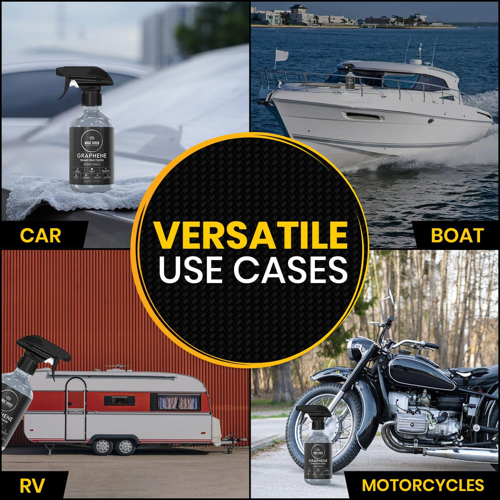 Magic Shield multi-surface coverage on glass and wheels shows versatile protection.