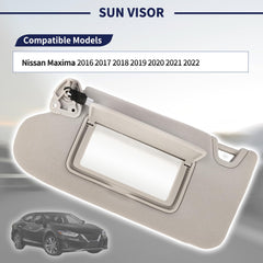 Magimaker sun visor with makeup mirror enhances grooming while driving.
