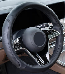 Magnelex microfiber leather steering wheel cover provides improved grip and sun protection.