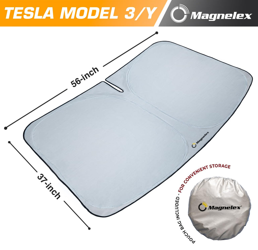 Magnelex UV-blocking sun shade protects dashboard and upholstery