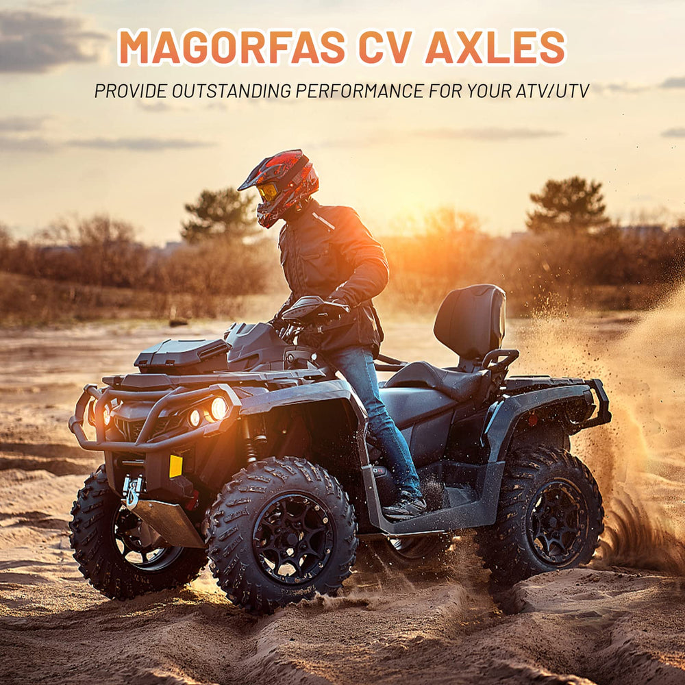 Magorfas front CV axle left for Ranger 570, ready for challenging trails.