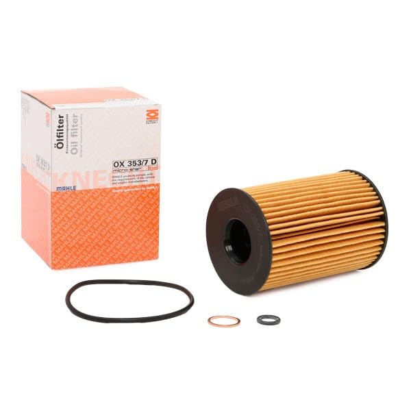 MAHLE OX 353/7D ECO oil filter media embossed for high dirt holding.