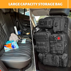 MAIKER OFF ROAD seat-back organizer detachable pouches ready for modular storage.