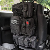 MAIKER OFF ROAD seat-back organizer closeup shows durable fabric for heavy use.