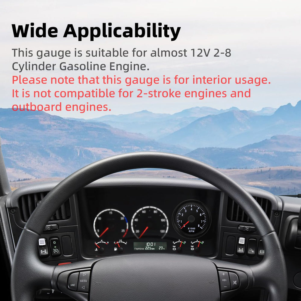 MAIMEIMI RPM Tachometer dial close-up showing precise scale