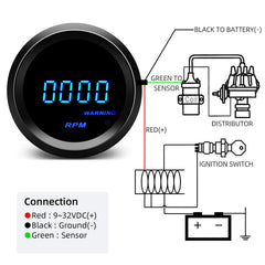 MAIMEIMI tachometer setting mode demonstrates cylinder adjustment.
