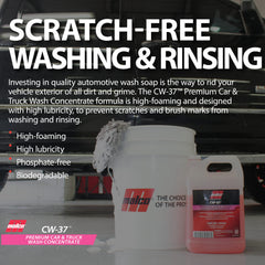 Foam brush using Malco CW-37 to lubricate and prevent marks