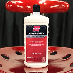 Marine gel coat refined with Malco Heavy Duty Compound for durable shine.