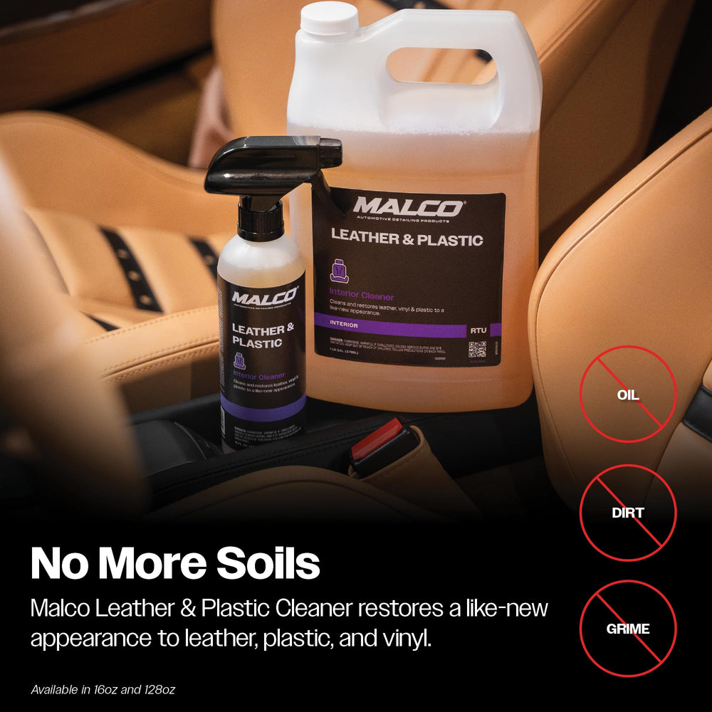 Malco Leather and Plastic Cleaner cleans arm rests for a cleaner car interior.