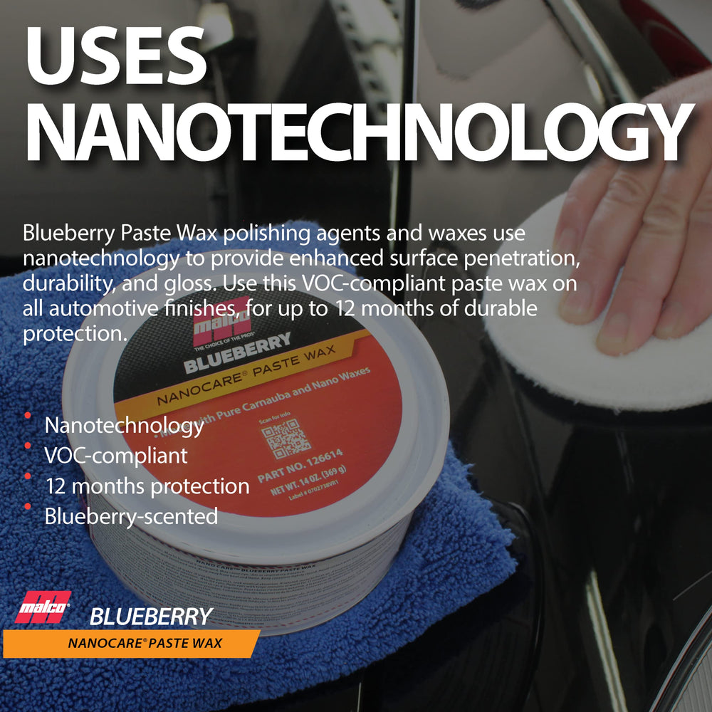 Malco Nano Care Blueberry Paste Wax used on fiberglass surface