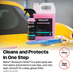 Malco Showroom Shine removes dust and fingerprints for a showroom-ready surface