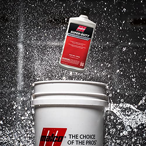 Before and after surface correction with Malco Heavy Duty Compound on a gel coat.