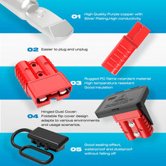 Malictele 2-6 gauge cable set ready for rugged outdoor power needs.