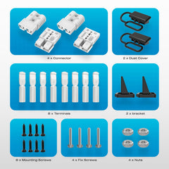 Malictele Anderson 120A gray connector packaging highlights kit contents.