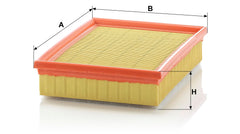 Mann Filter C 25 114/1 embossed pleats improve pleat stability during use