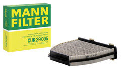 MANN-FILTER CUK 29 005 cabin filter with activated carbon improves interior air quality.