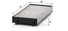 Mann Filter CUK 2941-2 non-woven particle filter media captures pollen and dust