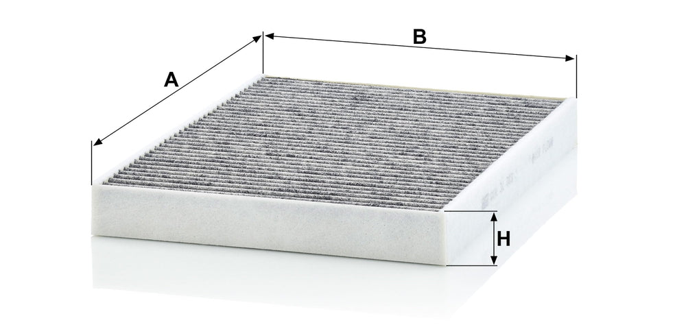Close-up of easy-install design for quick cabin air filter replacement.