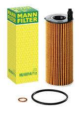 MANN-FILTER HU 6014/1 Z oil filter front view showing OEM-grade fit and filtration.