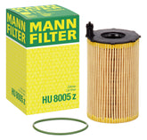 MANN-FILTER HU 8005 z cartridge in Audi A6 engine bay, supporting clean oil flow