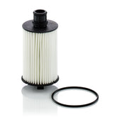 MANN-FILTER HU 8008 z cartridge oil filter, front view, supports engine protection