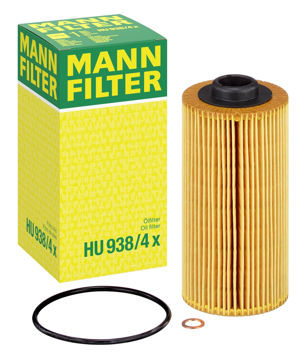 Mann Filter HU 938/4 oil filter close-up highlighting cartridge filtration