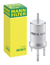 MANN-FILTER WK 69/2 fuel filter closeup shows premium media protecting the fuel system