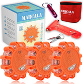 Marcala 3-Pack LED road flares in box for gifting and quick setup