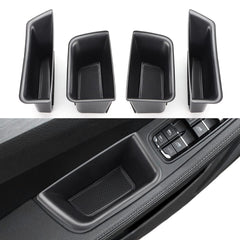 MARCHFA car door tray organizer front door in use keeps small items organized on Porsche Macan.