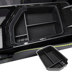 MARCHFA EV6 center console tray keeps items organized within reach.