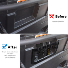 MARCHFA mesh pocket cargo net for Defender Max interior organization and accessibility.
