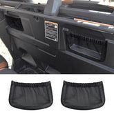 MARCHFA UTV rear backrest storage net bag on Can Am Defender Max, organized cockpit.