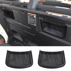MARCHFA UTV rear backrest storage net bag on Can Am Defender Max, organized cockpit.