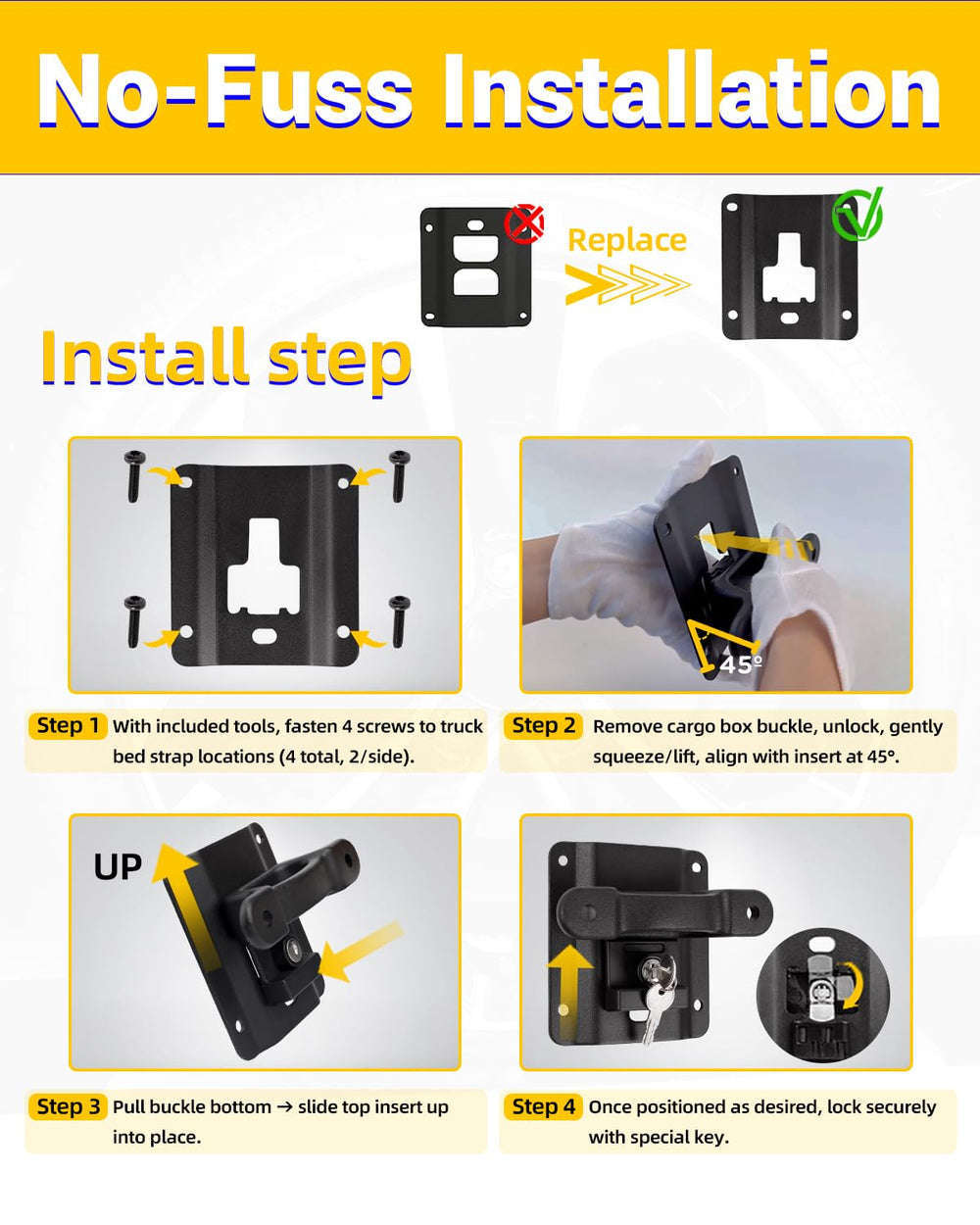 Mardarth easy installation kit makes mounting simple with no extra tools.