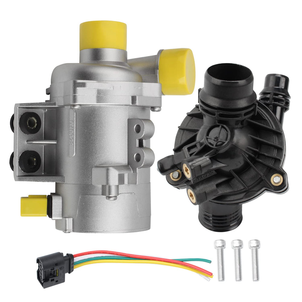 Mardarth electric water pump with thermostat - front view for BMW cooling system replacement.