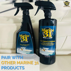 Marine 31 Vinyl Cleaner & Conditioner applying on dirty surface to lift ground-in grime