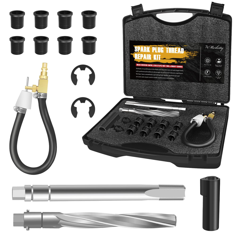 Marketty 38900 kit cover shows complete spark plug repair system for Ford Triton engines; ready for professional use.