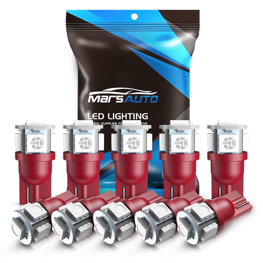 Marsauto 194 LED bulb for map light in brilliant red enhances cabin visibility